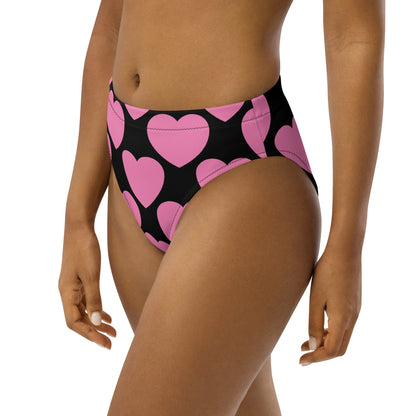 Bikini bottom with high waist (recycled) - ELLIE LOVE pink black - SHALMIAK