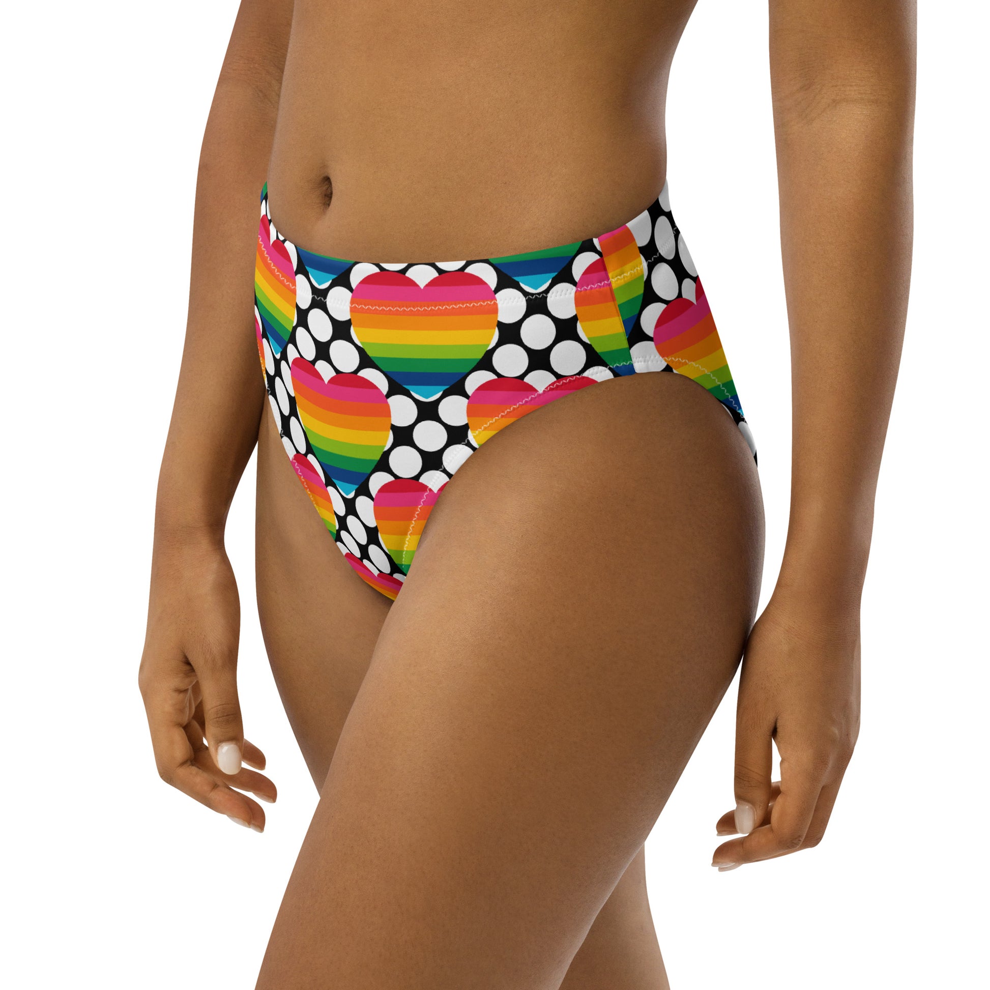 Bikini bottom with high waist (recycled) - ELLIE LOVE DOT rainbow - SHALMIAK