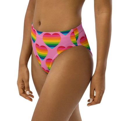 Bikini bottom with high waist (recycled) - ELLIE LOVE rainbow pink - SHALMIAK