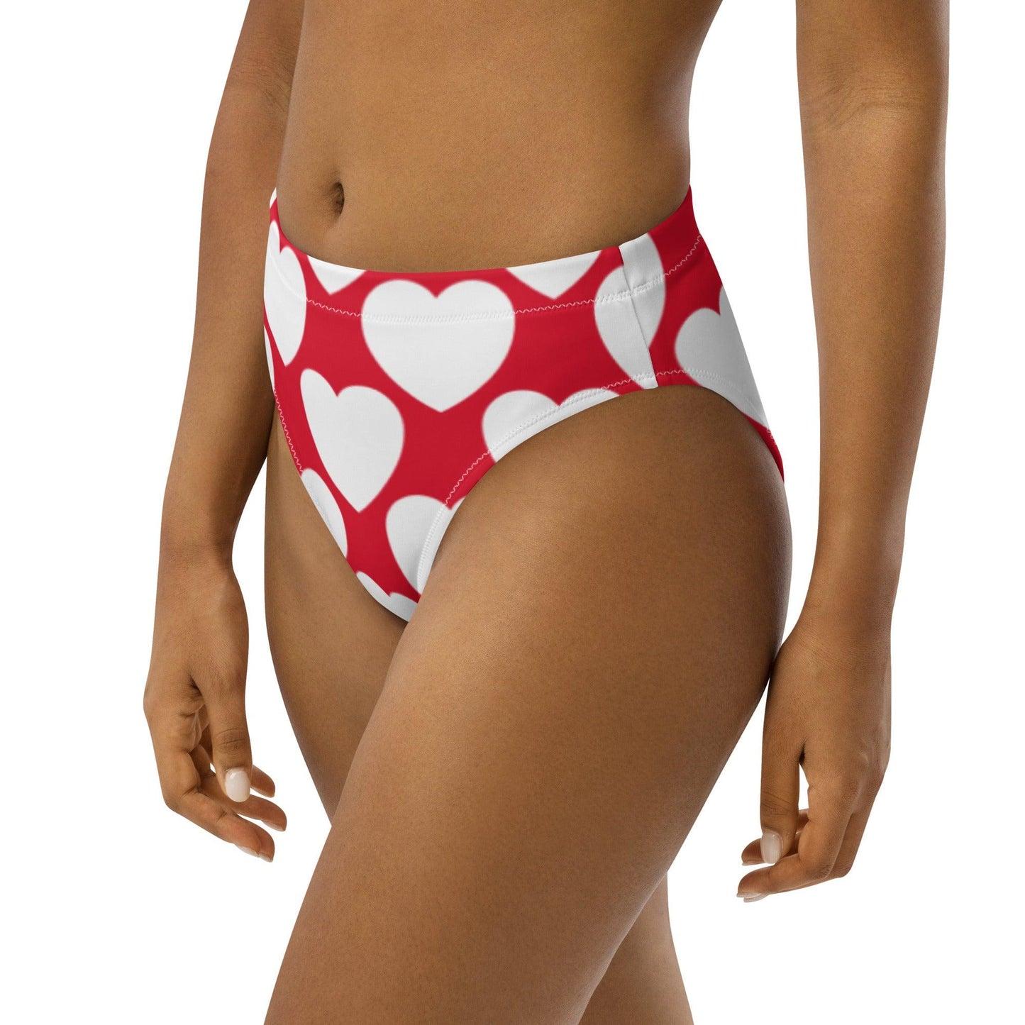 Bikini bottom with high waist (recycled) - ELLIE LOVE red white - SHALMIAK