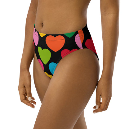 Bikini bottom with high waist (recycled) - ELLIE LOVE mix black - SHALMIAK