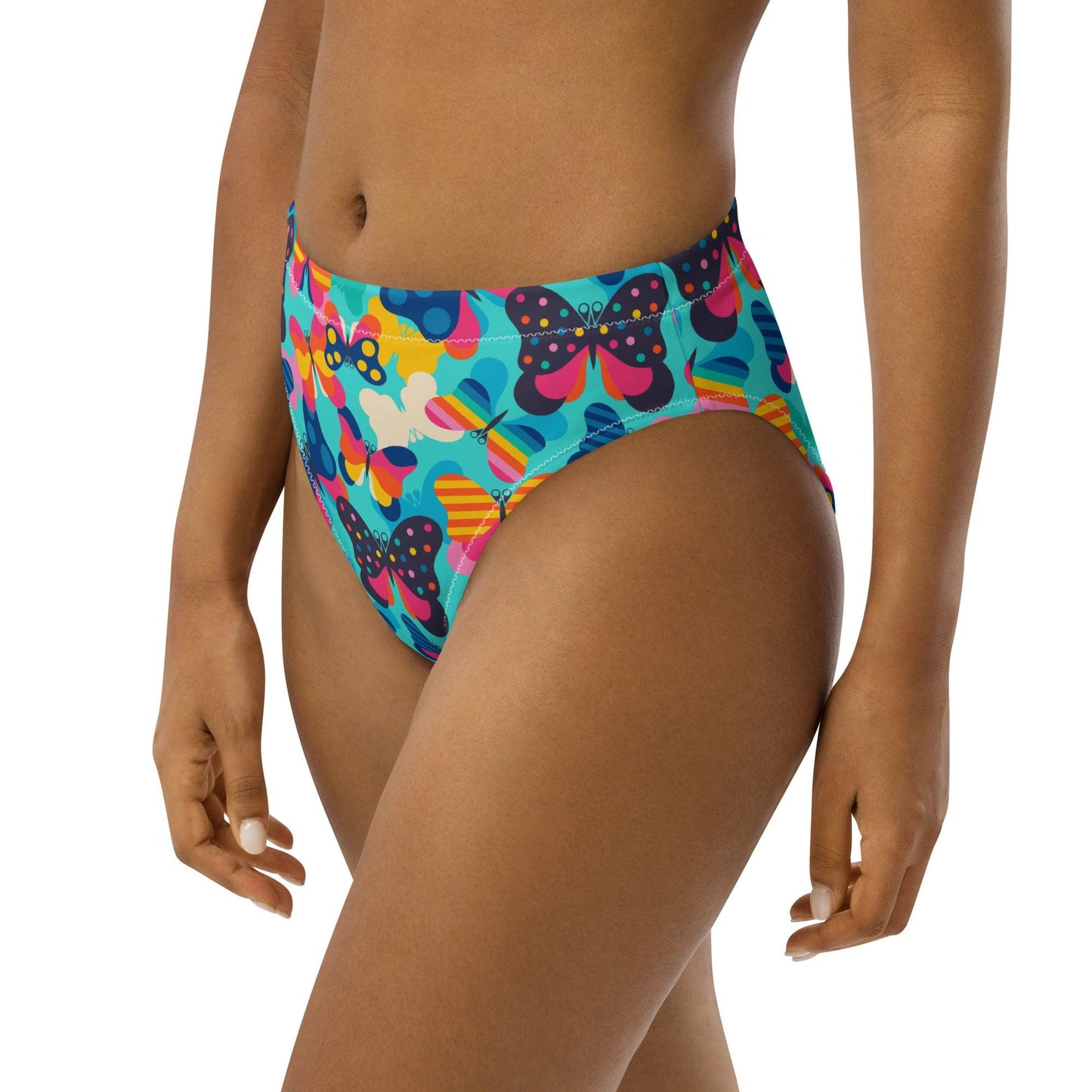 Bikini bottom with high waist (recycled) - FLYRAVE turquoise - SHALMIAK