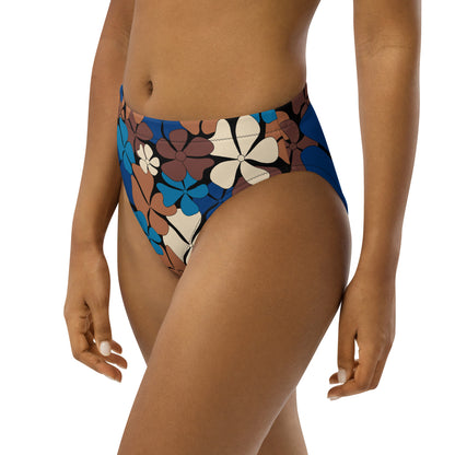 Bikini bottom with high waist (recycled) - ADELIE blue brown - SHALMIAK