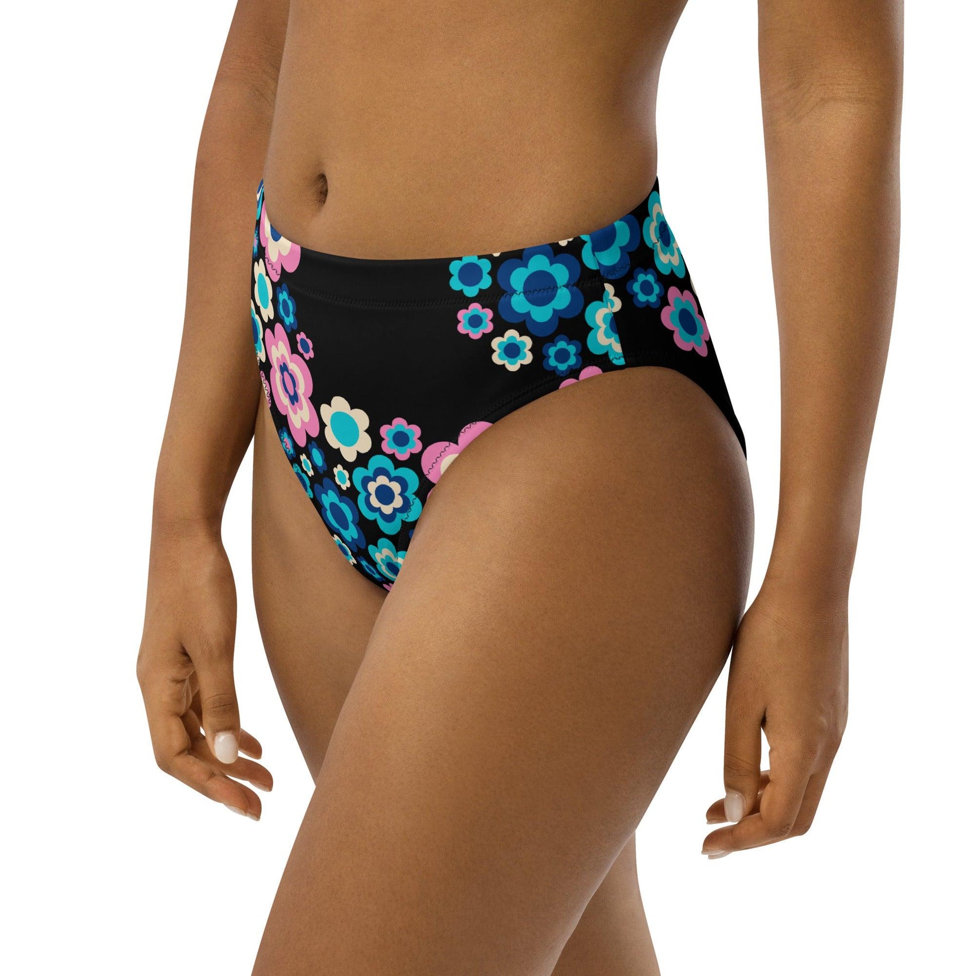 Bikini bottom with high waist (recycled) - FLORA FOREVER sweet - SHALMIAK