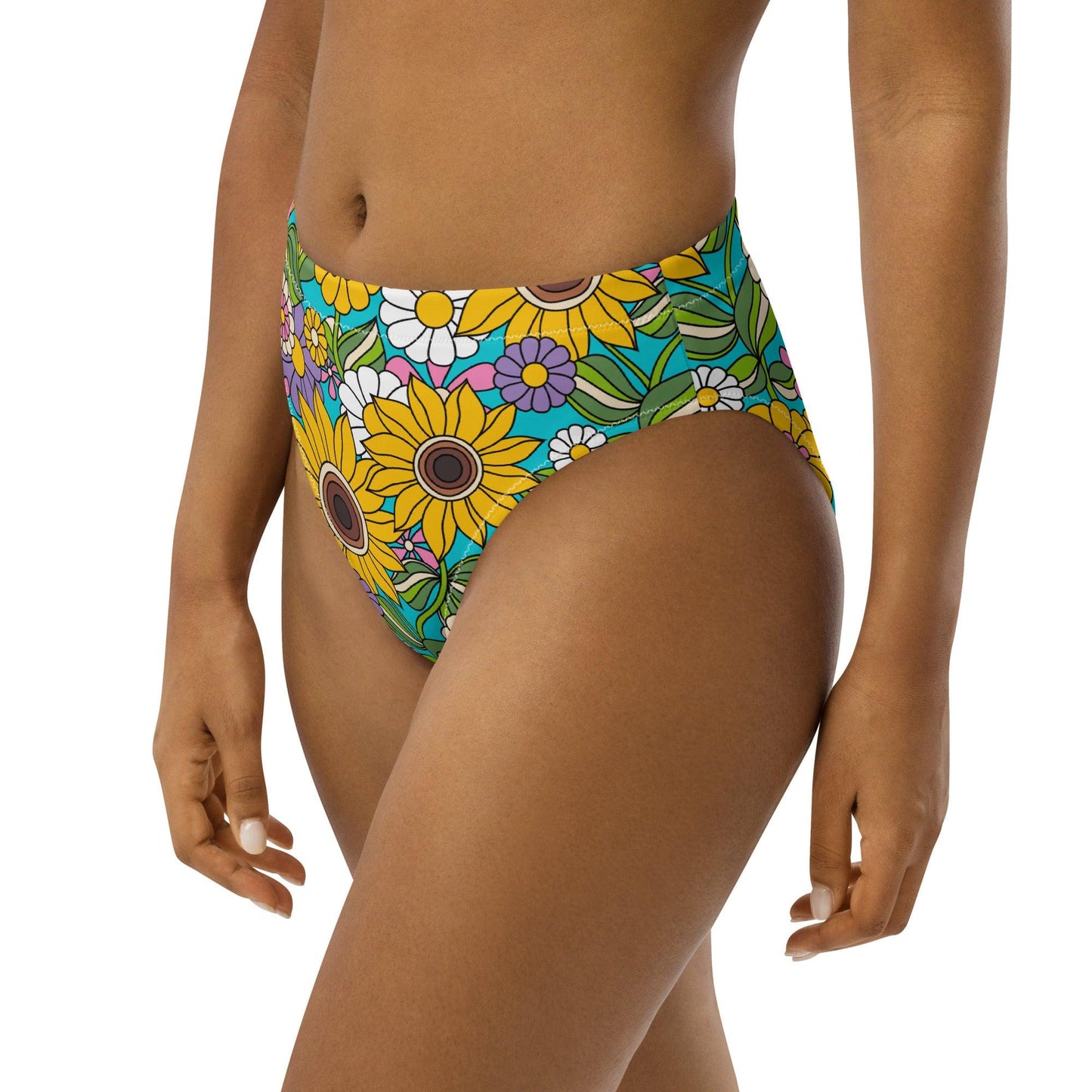 Bikini bottom with high waist (recycled) - SUNDANCE turquoise - SHALMIAK