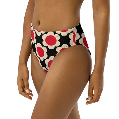 Bikini bottom with high waist (recycled) - ELLIE red black - SHALMIAK