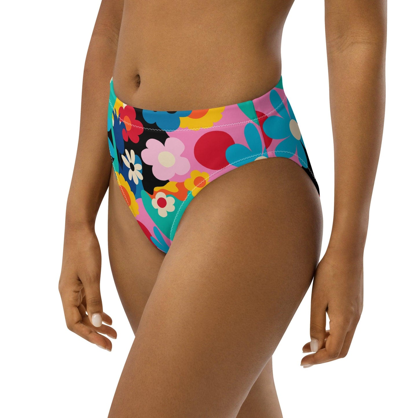 Bikini bottom with high waist (recycled) - FLORALEI - SHALMIAK