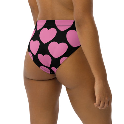 Bikini bottom with high waist (recycled) - ELLIE LOVE pink black - SHALMIAK