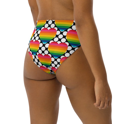 Bikini bottom with high waist (recycled) - ELLIE LOVE DOT rainbow - SHALMIAK