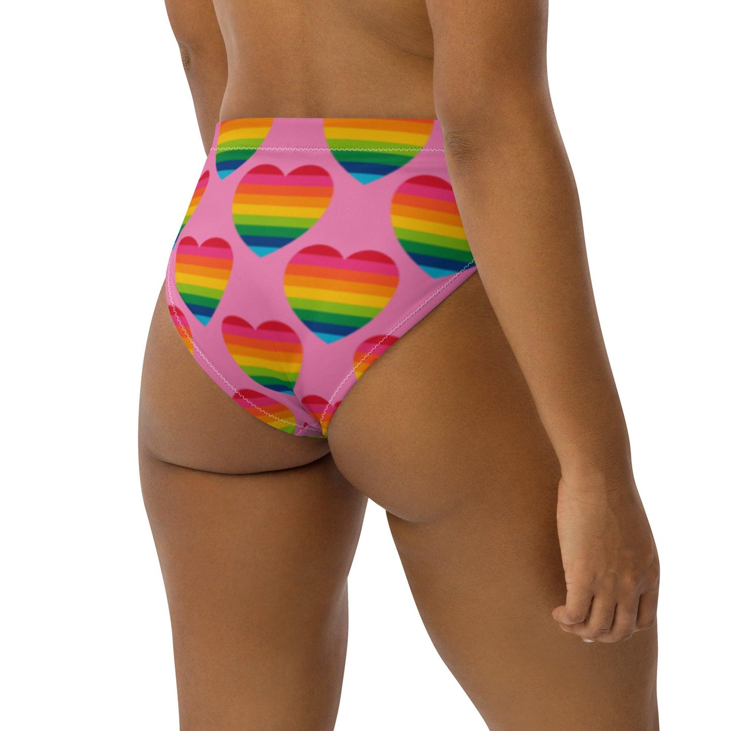 Bikini bottom with high waist (recycled) - ELLIE LOVE rainbow pink - SHALMIAK