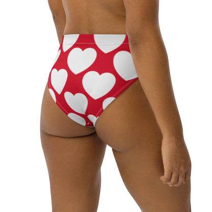 Bikini bottom with high waist (recycled) - ELLIE LOVE red white - SHALMIAK