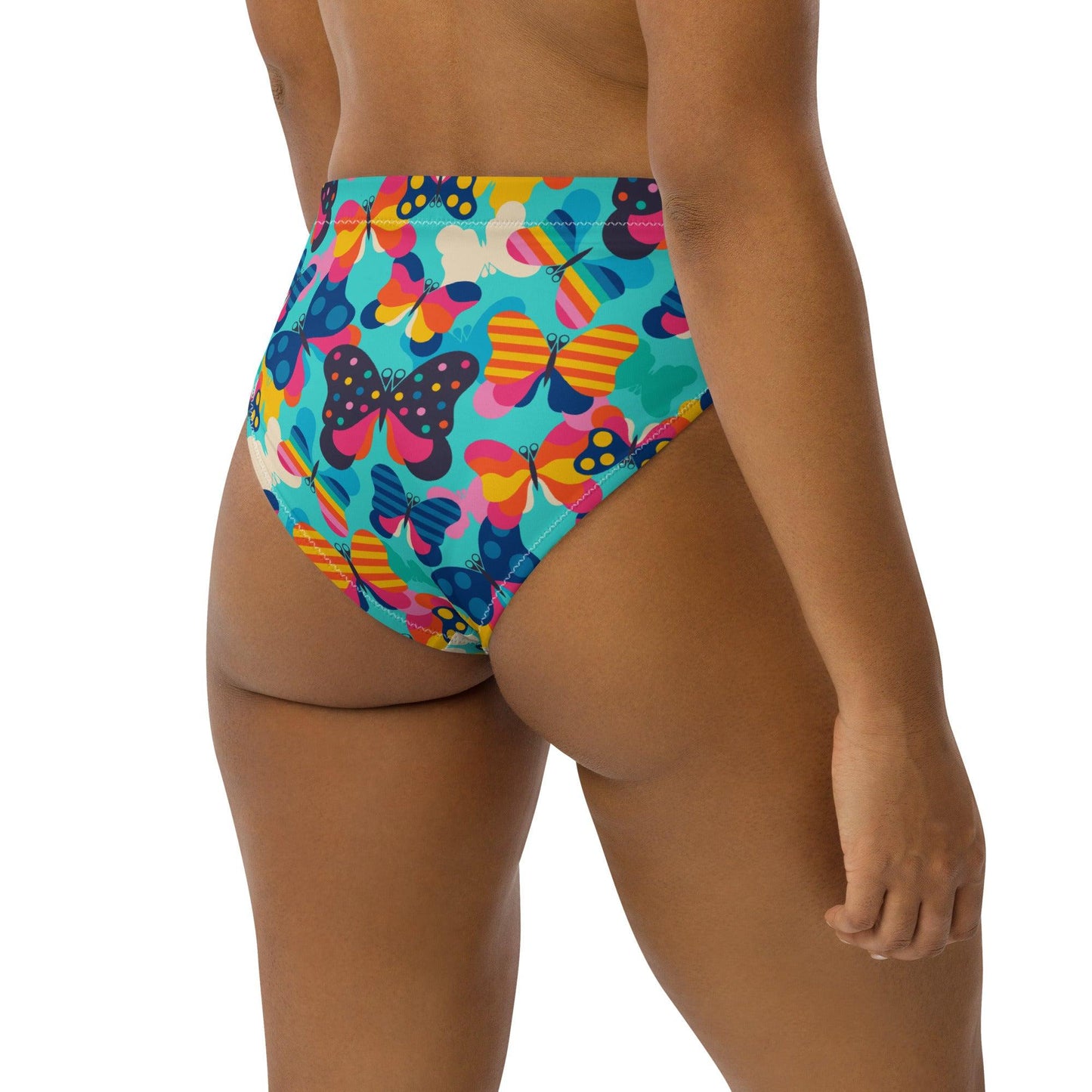 Bikini bottom with high waist (recycled) - FLYRAVE turquoise - SHALMIAK