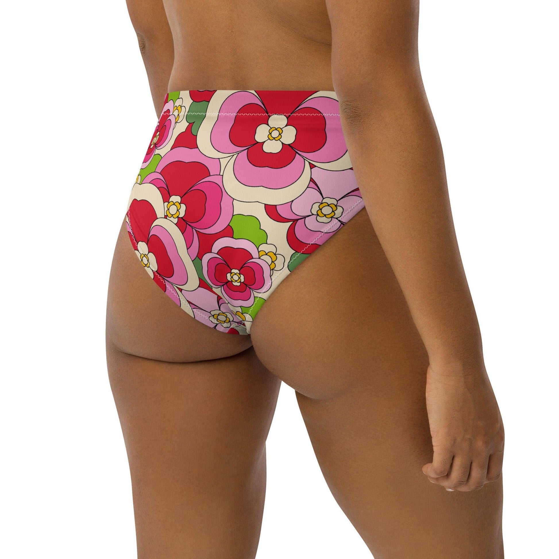 Bikini bottom with high waist (recycled) - PANSY FANTASY pink - SHALMIAK