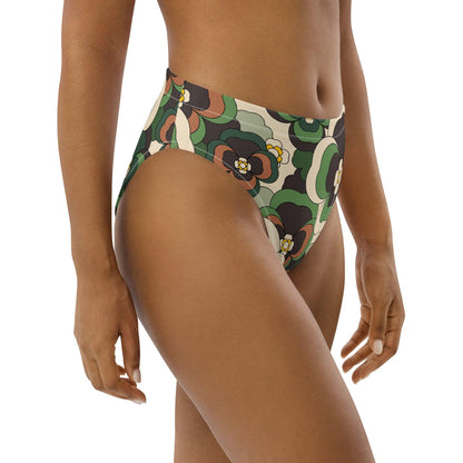 Bikini bottom with high waist (recycled) - PANSY FANTASY green - SHALMIAK