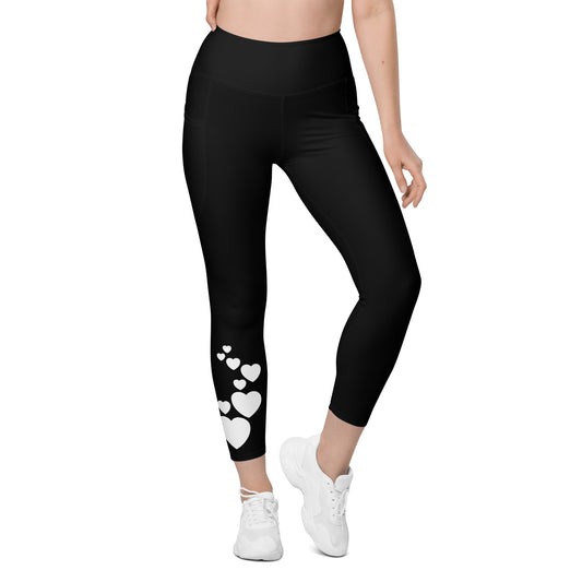 HEARTS bw - Leggings with pockets