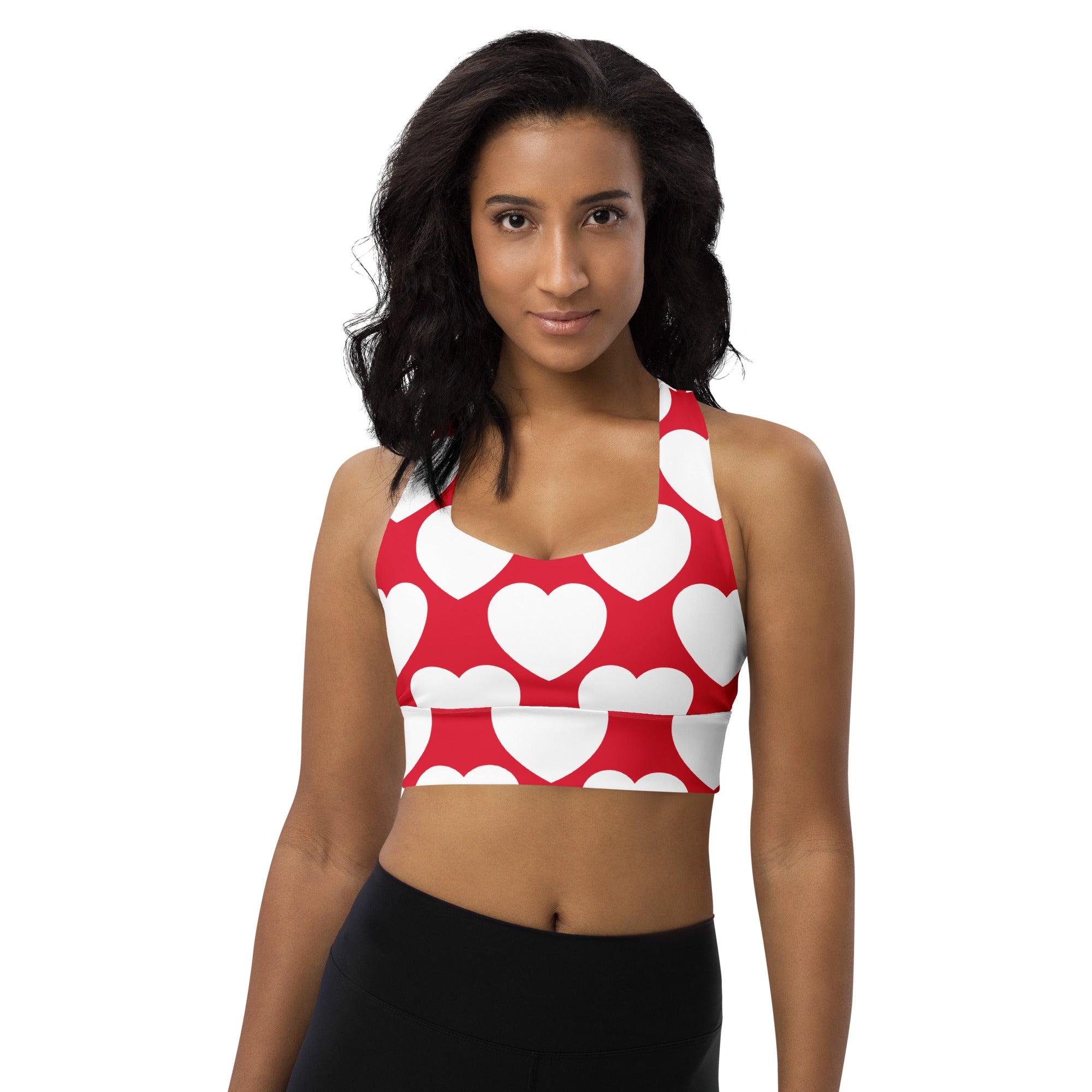 Sports Bra (recycled) - ELLIE LOVE red white - SHALMIAK