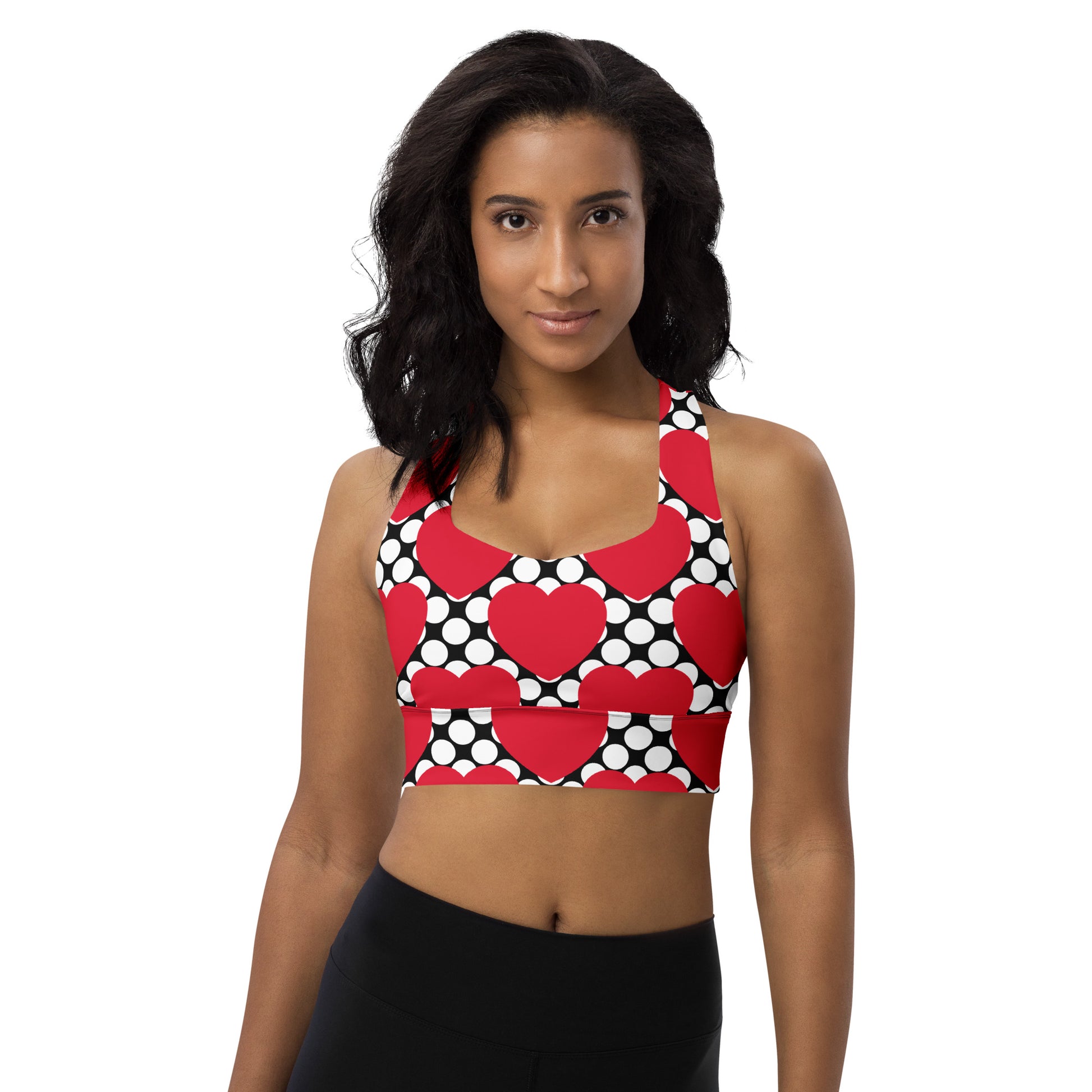 Sports Bra (recycled) - ELLIE LOVE DOT red black - SHALMIAK