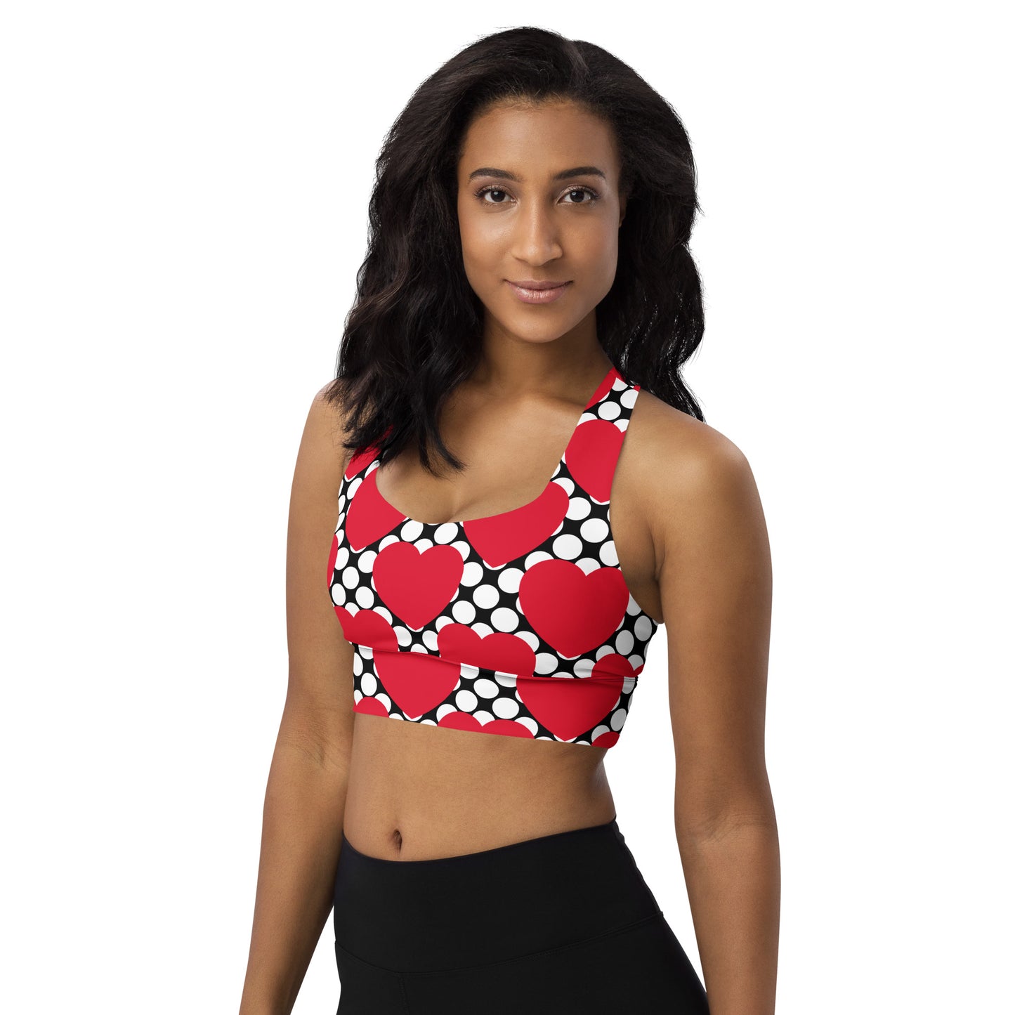 Sports Bra (recycled) - ELLIE LOVE DOT red black - SHALMIAK