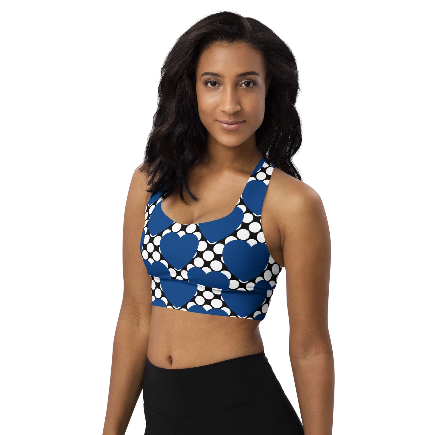 Sports Bra (recycled) - ELLIE LOVE DOT blue black - SHALMIAK