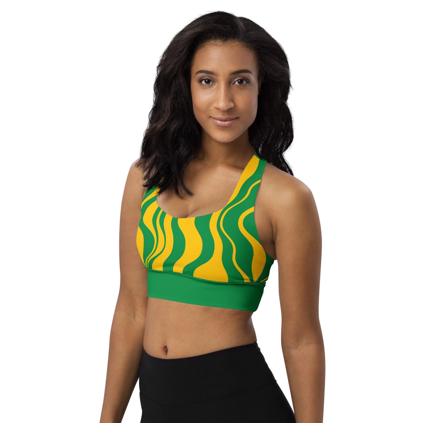 Sports Bra (recycled) - WAVY yellow green - SHALMIAK