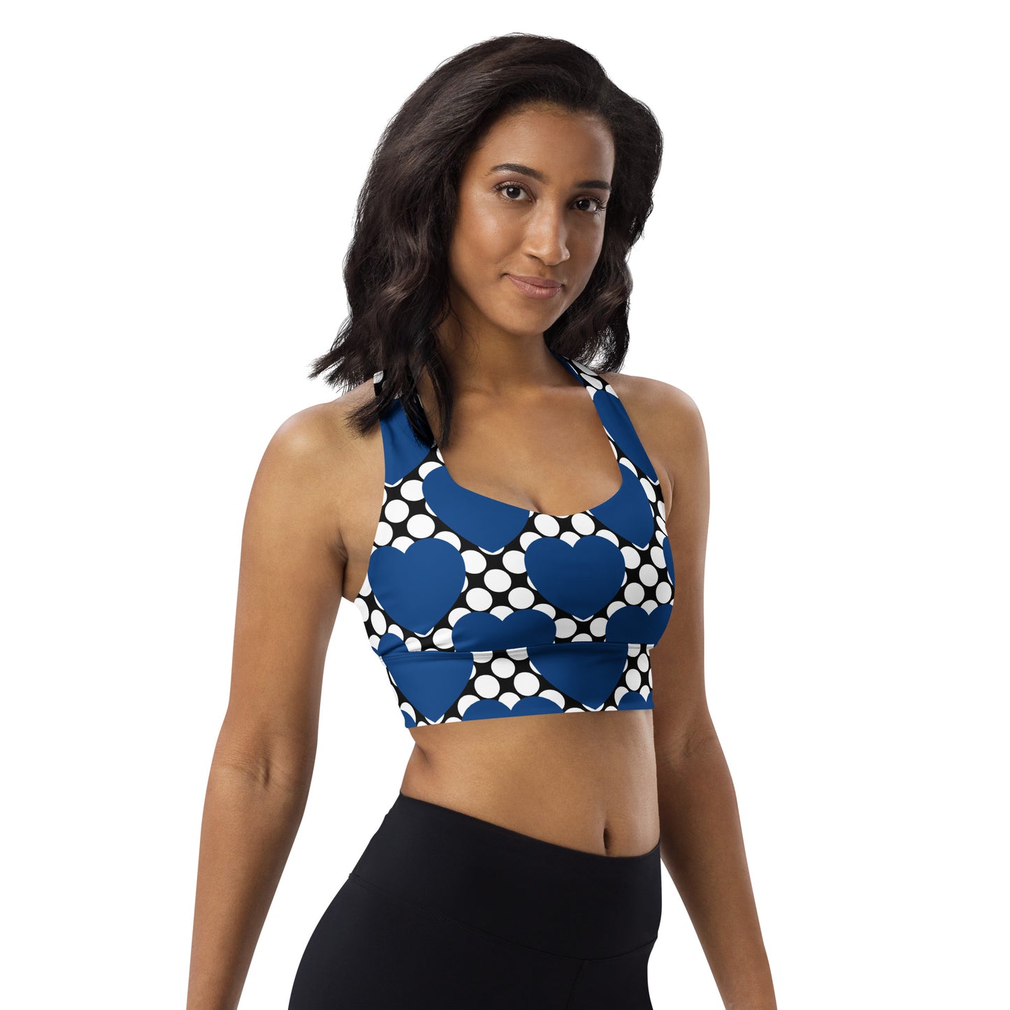 Sports Bra (recycled) - ELLIE LOVE DOT blue black - SHALMIAK