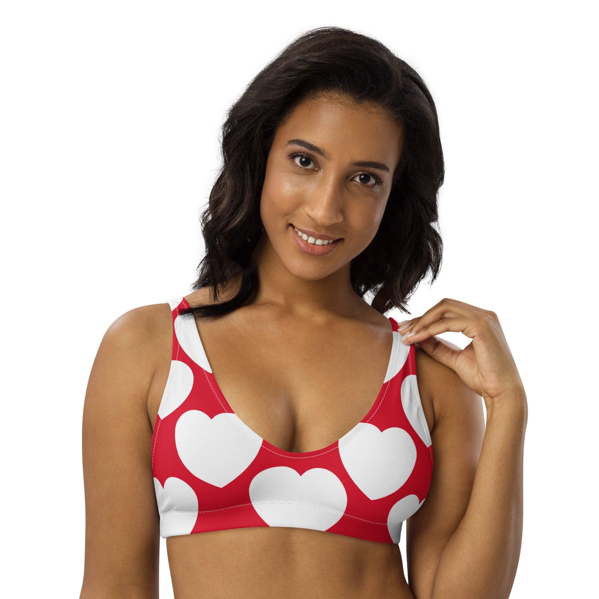 Bikini top (recycled) - ELLIE LOVE red white - SHALMIAK