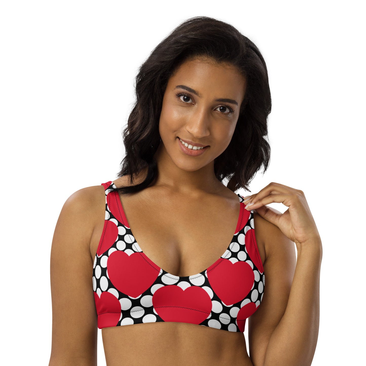 Bikini top (recycled) - ELLIE LOVE DOT red black - SHALMIAK