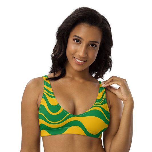 Bikini top (recycled) - WAVY yellow green - SHALMIAK