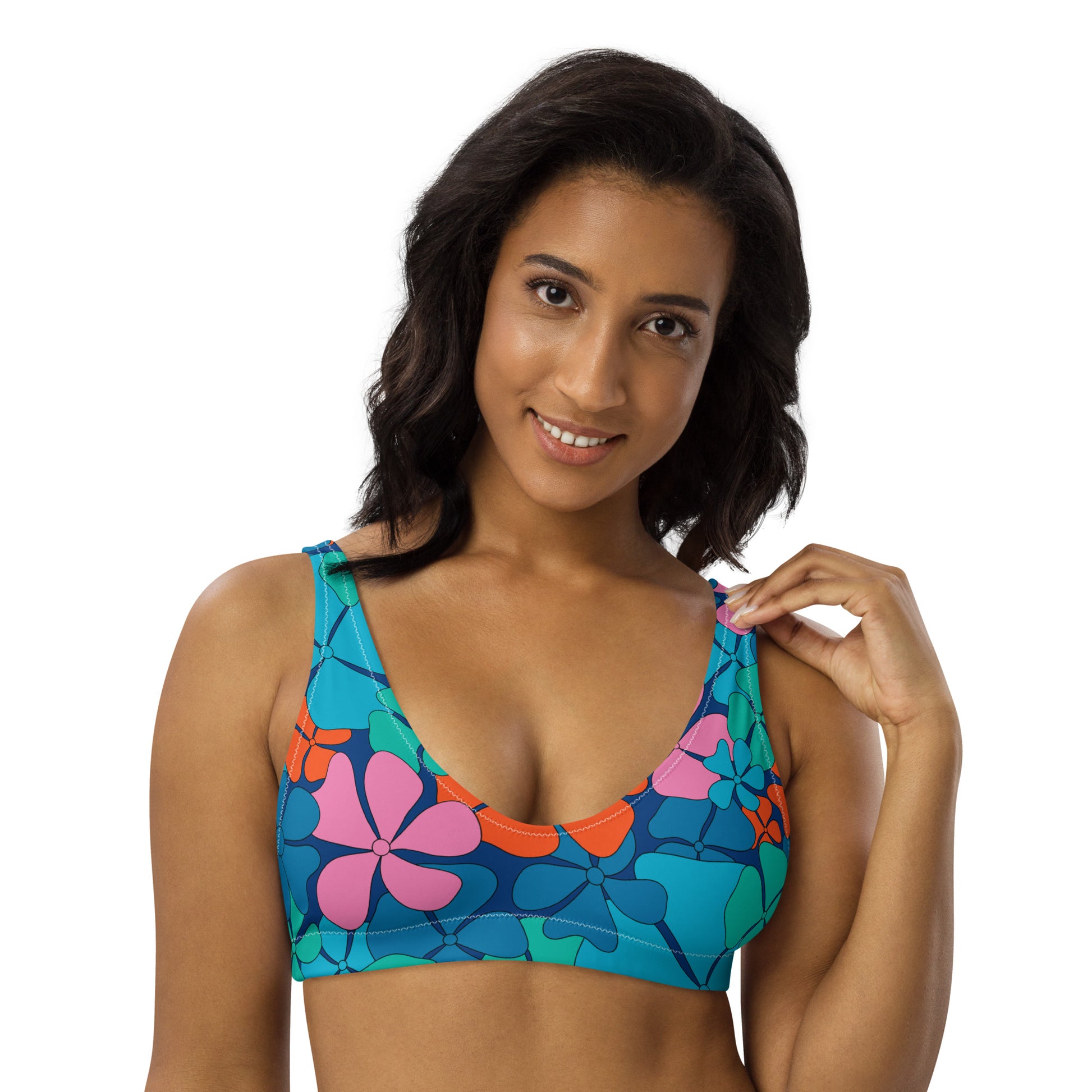 Bikini top (recycled) - ADELIE orange blue - SHALMIAK