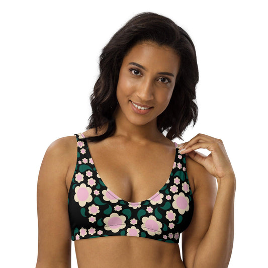 Bikini top (recycled) - HEARTBEAT pink black - SHALMIAK