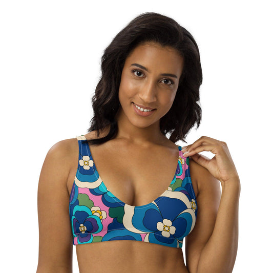 Bikini top (recycled) - PANSY FANTASY blue - SHALMIAK