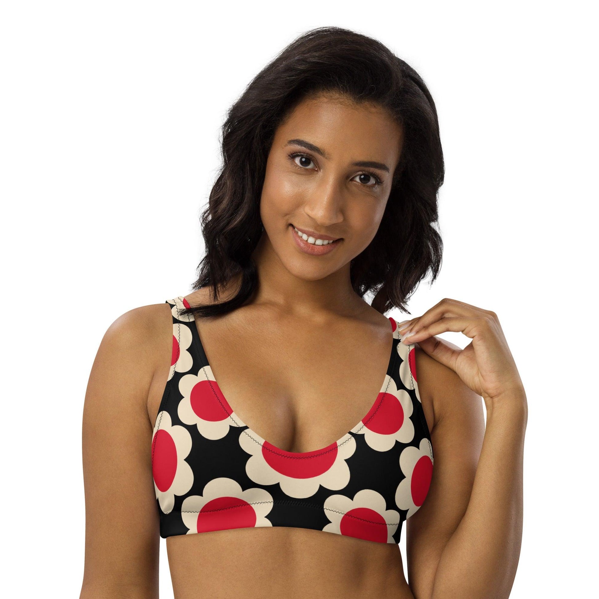 Bikini top (recycled) - ELLIE red black - SHALMIAK