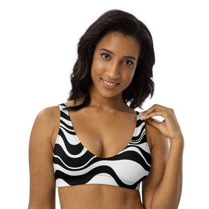 Bikini top (recycled) - WAVY bw - SHALMIAK