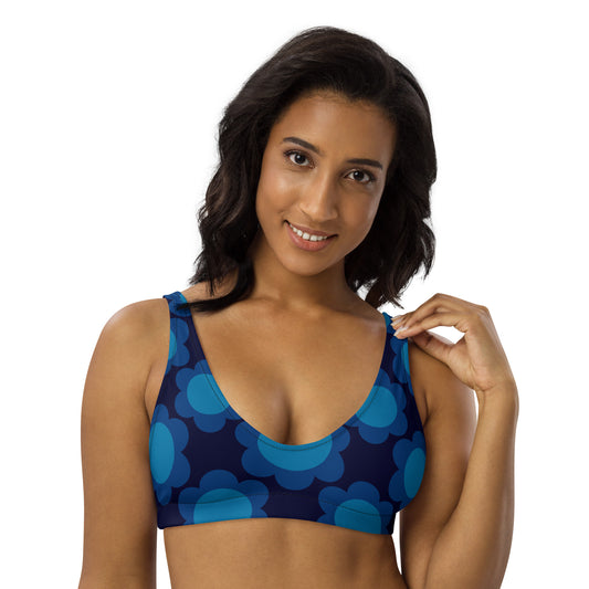 Bikini top - ELLIE dark blue - Classic flower print