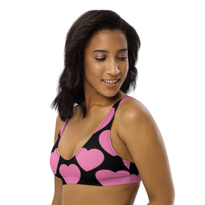 Bikini top (recycled) - ELLIE LOVE pink black - SHALMIAK