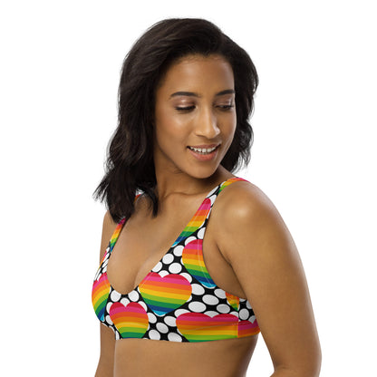 Bikini top (recycled) - ELLIE LOVE DOT rainbow - SHALMIAK