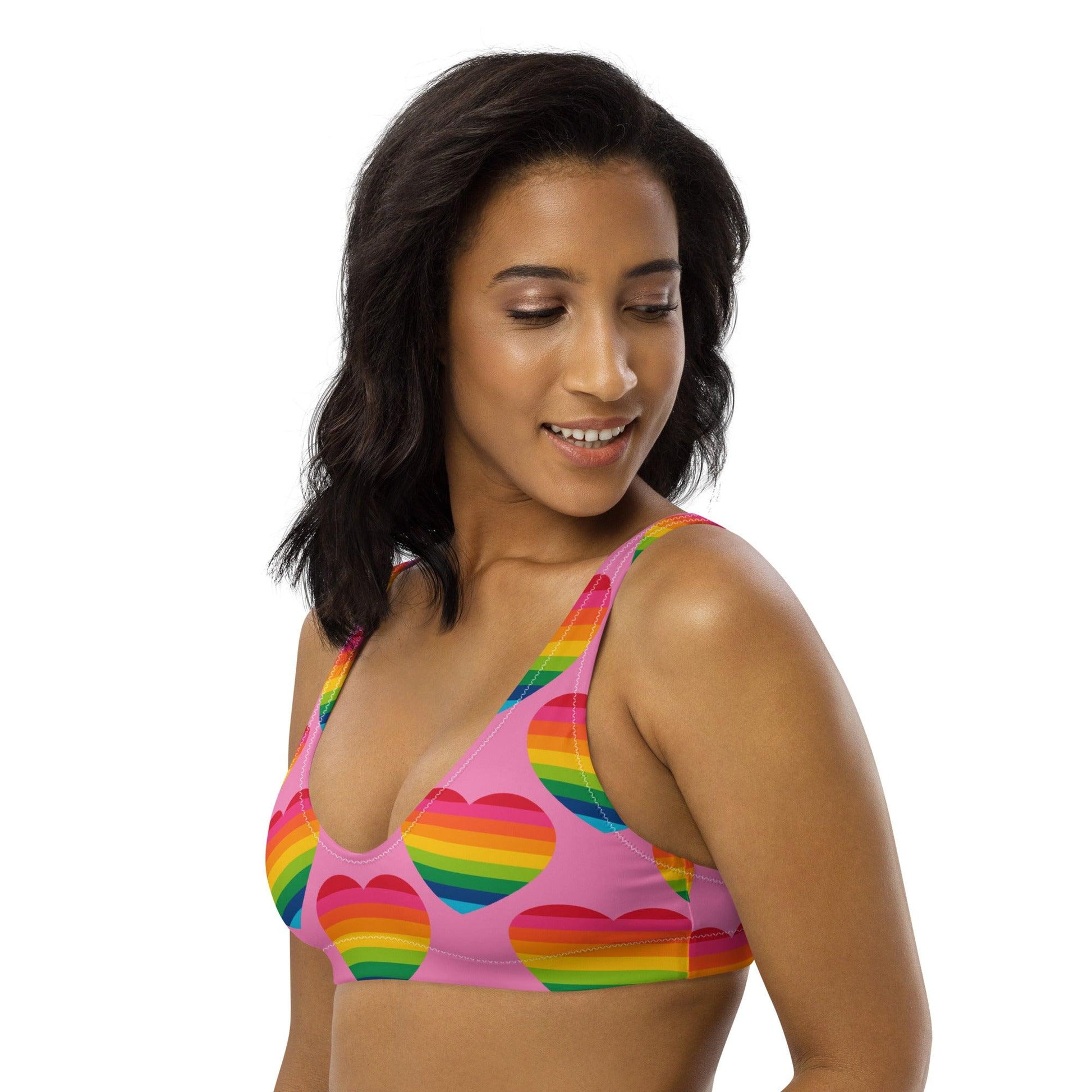 Bikini top (recycled) - ELLIE LOVE rainbow pink - SHALMIAK