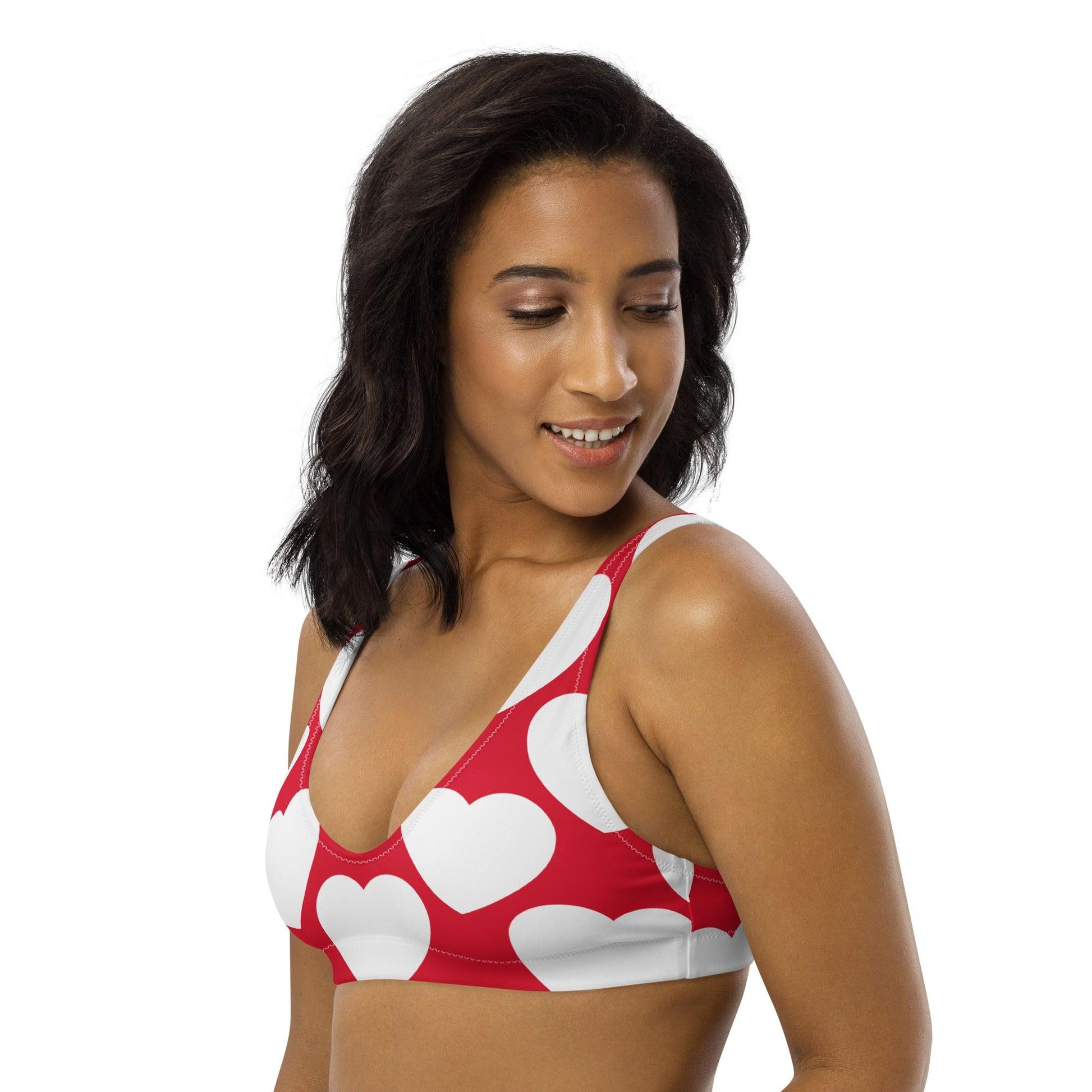 Bikini top (recycled) - ELLIE LOVE red white - SHALMIAK