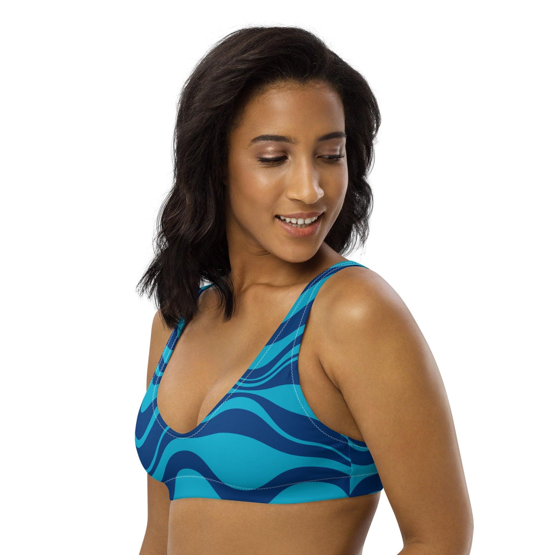 Bikini top (recycled) - WAVY blues - SHALMIAK