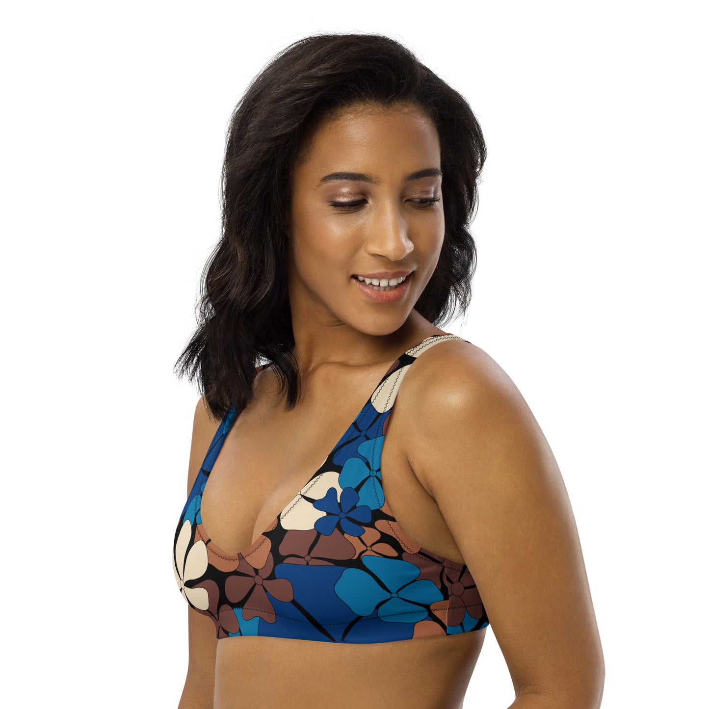 Bikini top (recycled) - ADELIE blue brown - SHALMIAK