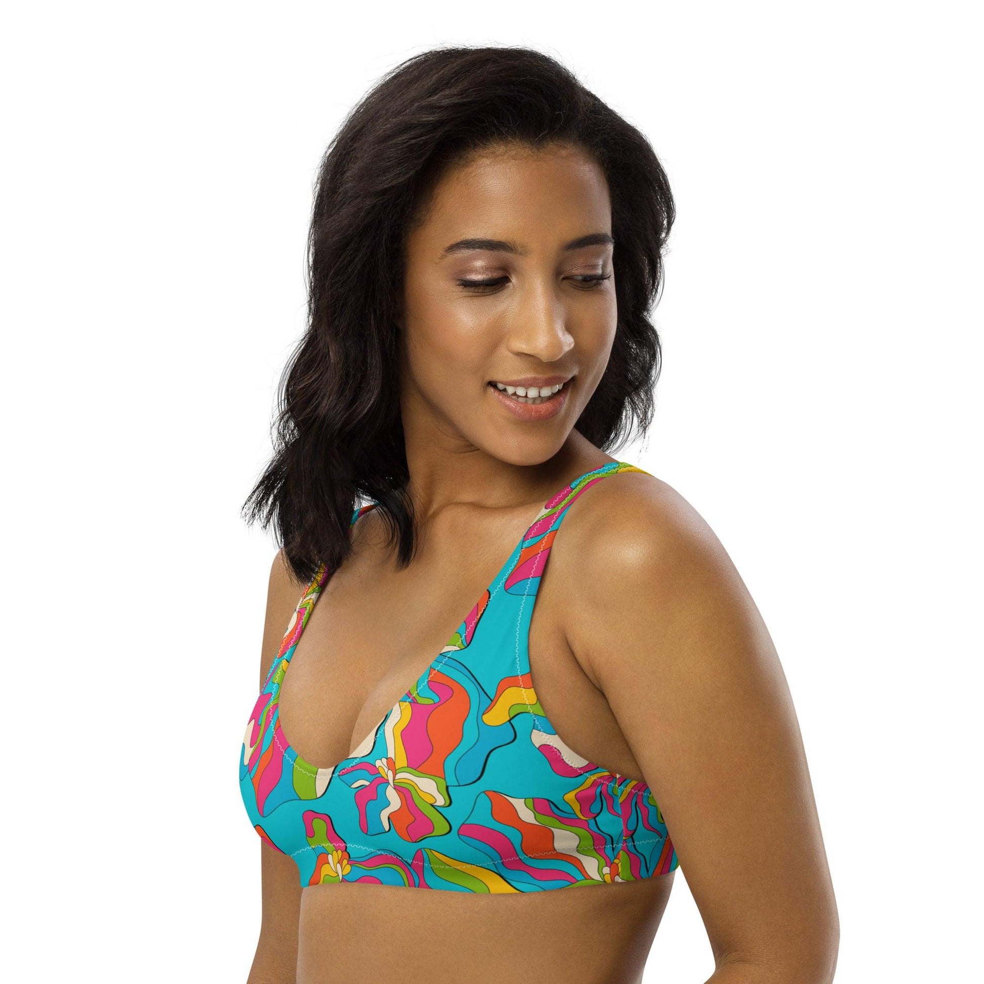 Bikini top (recycled) - SASSY IRIS turquoise - SHALMIAK