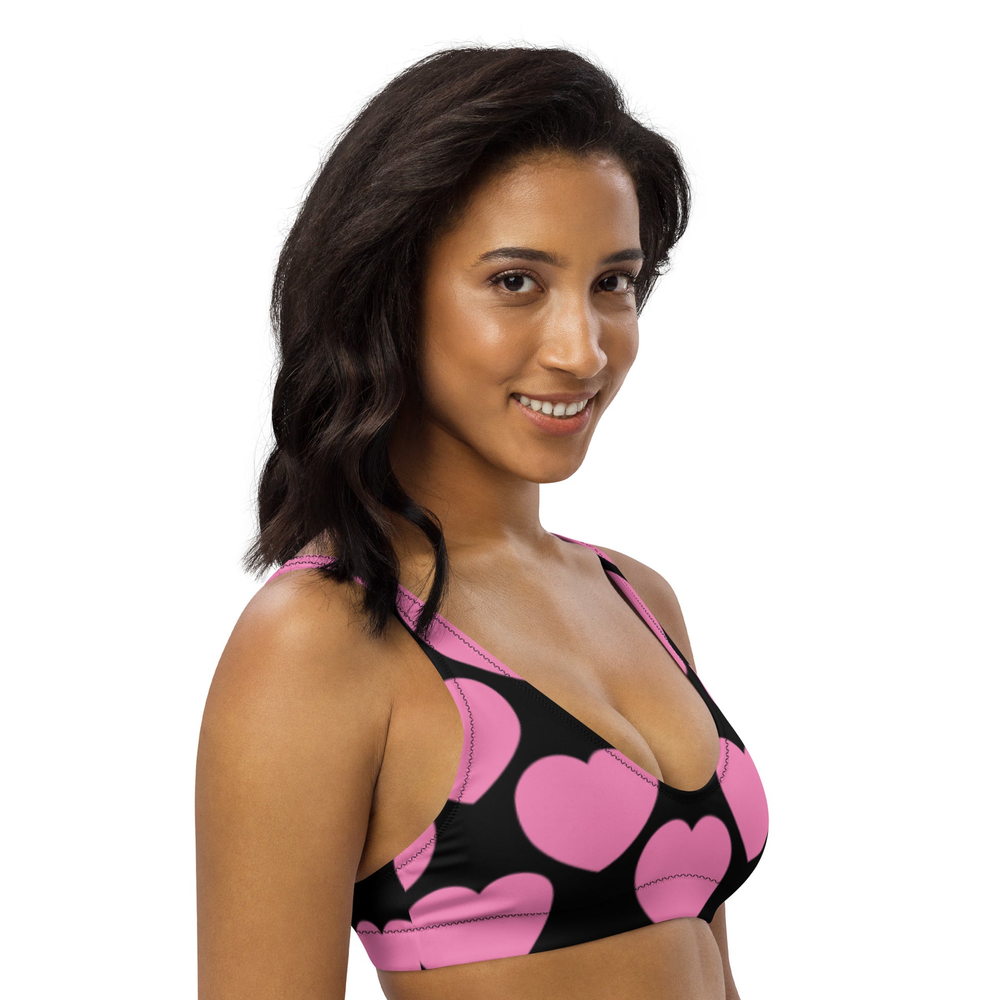 Bikini top (recycled) - ELLIE LOVE pink black - SHALMIAK