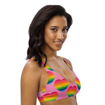 Bikini top (recycled) - ELLIE LOVE rainbow pink - SHALMIAK