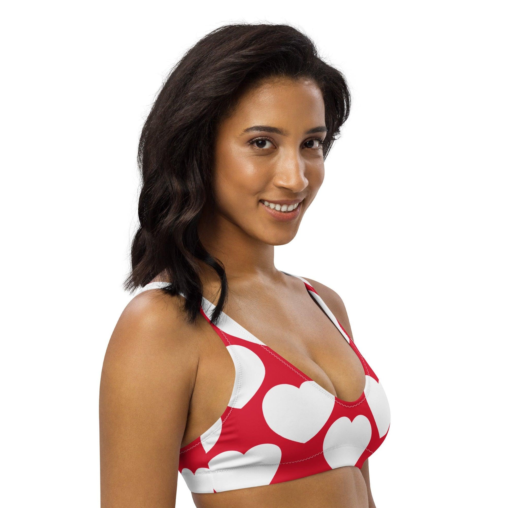 Bikini top (recycled) - ELLIE LOVE red white - SHALMIAK