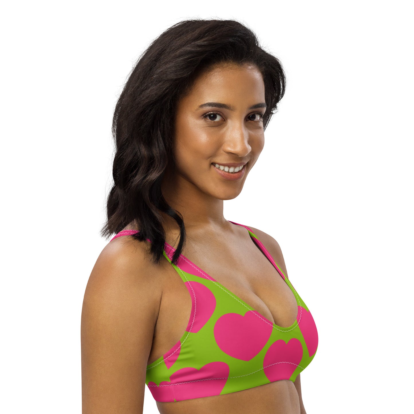 Bikini top (recycled) - ELLIE LOVE pink lime - SHALMIAK