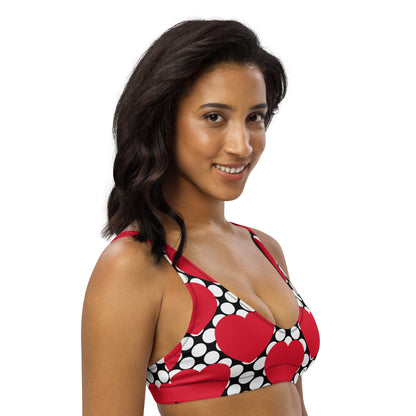 Bikini top (recycled) - ELLIE LOVE DOT red black - SHALMIAK