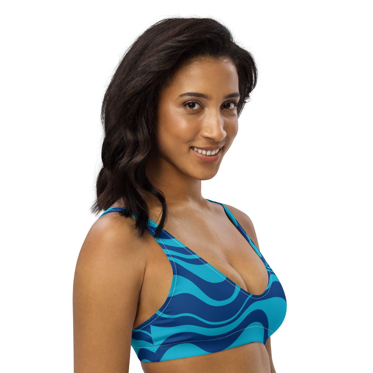 Bikini top (recycled) - WAVY blues - SHALMIAK