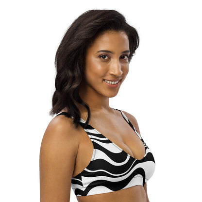 Bikini top (recycled) - WAVY bw - SHALMIAK