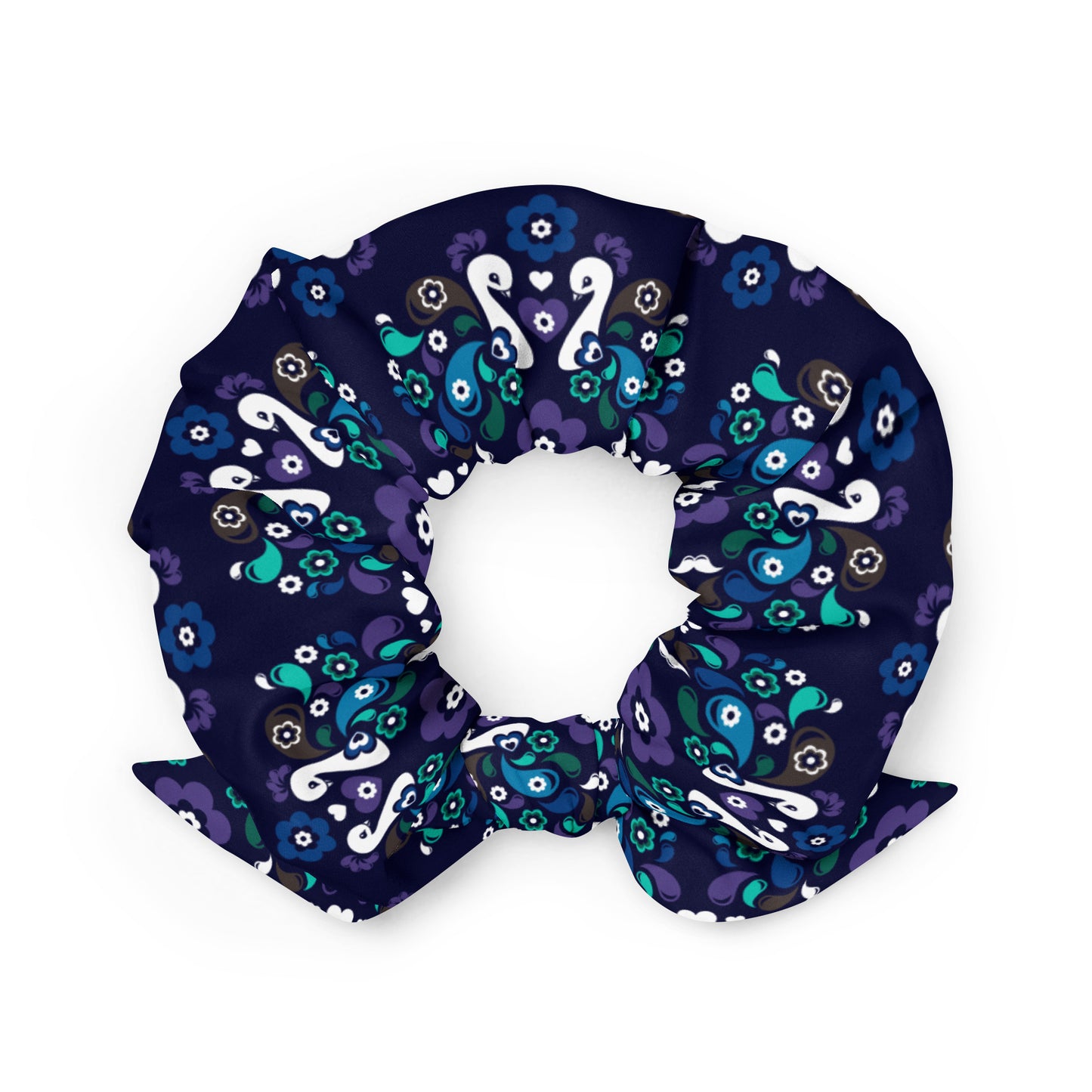 PEACOCK LOVE mystic blue - Scrunchie