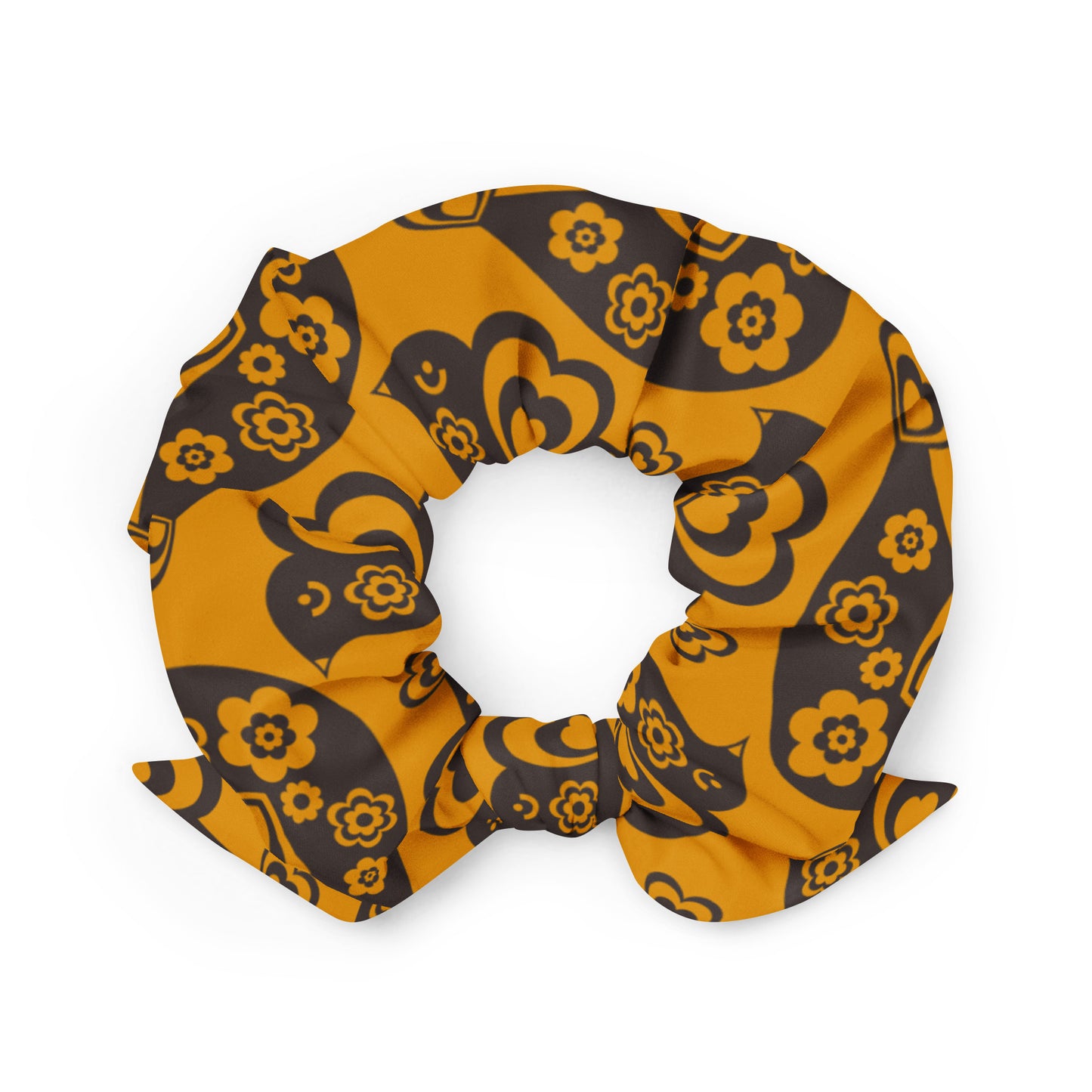 TWEET LOVE orange brown - Scrunchie